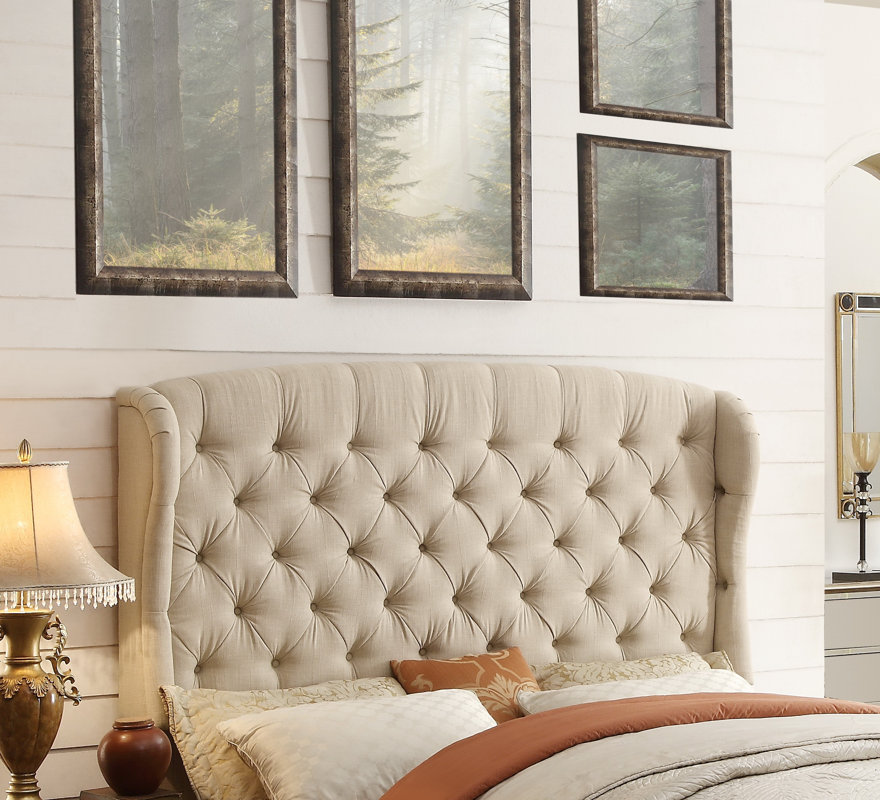Leatham Upholstered Wingback Headboard & Reviews Joss & Main